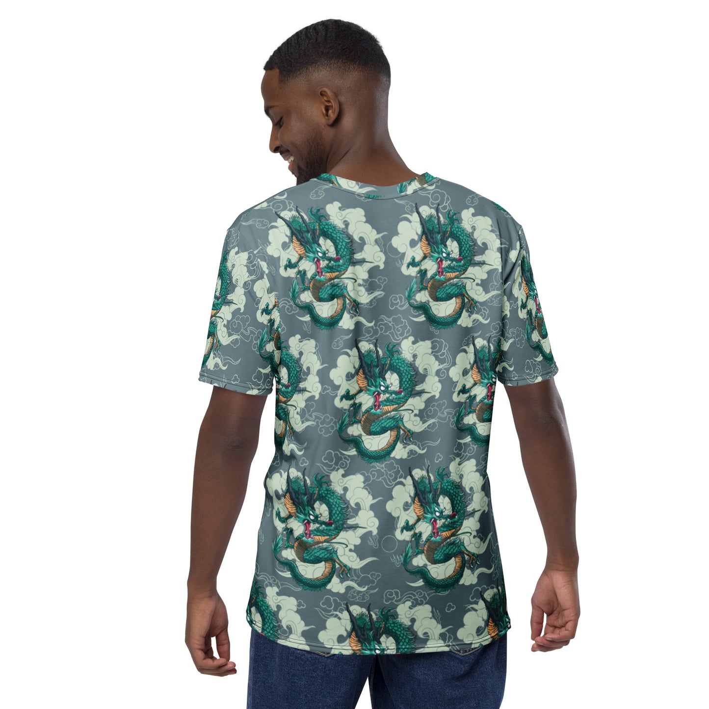 Men's Emerald Dragon Print Shirt