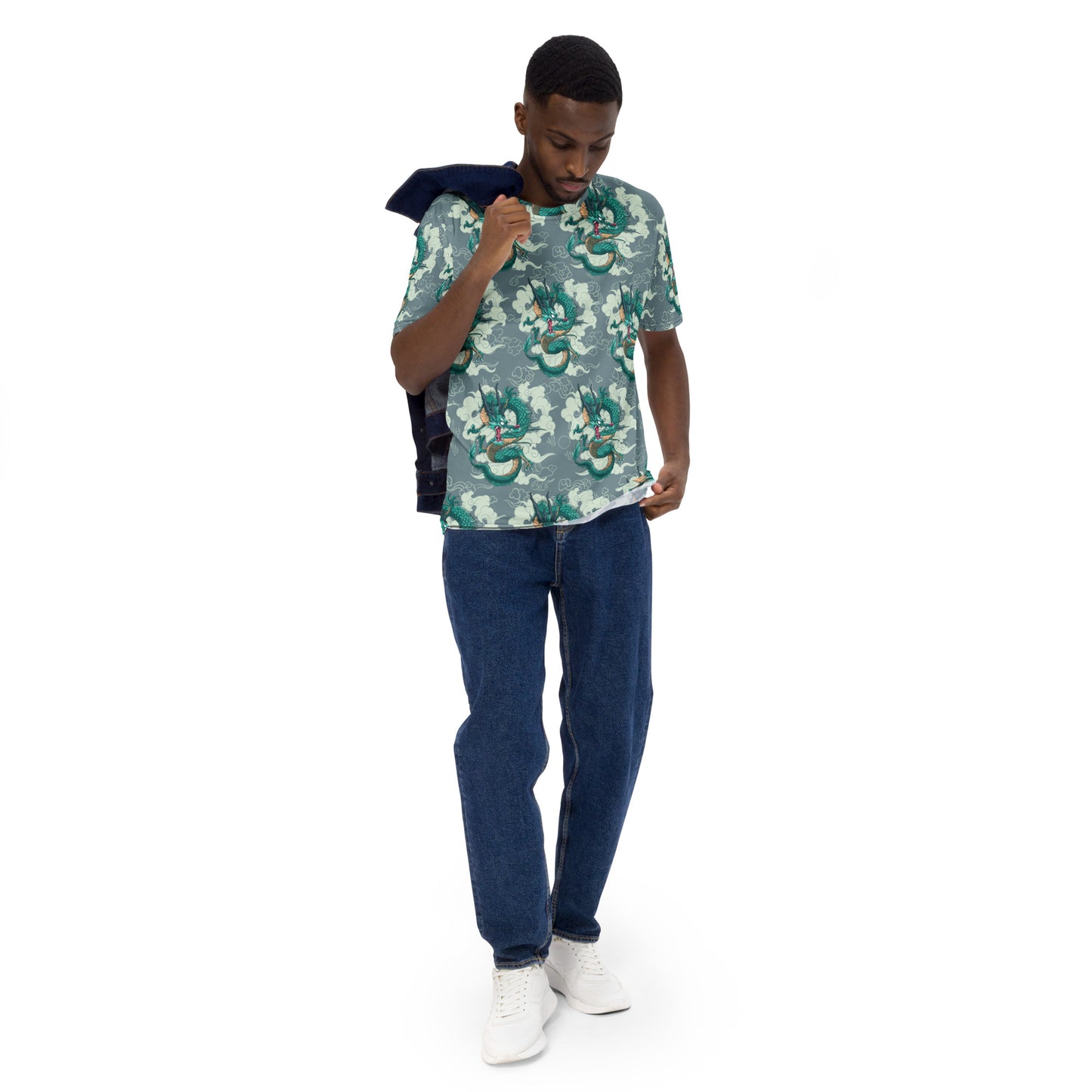 Men's Emerald Dragon Print Shirt