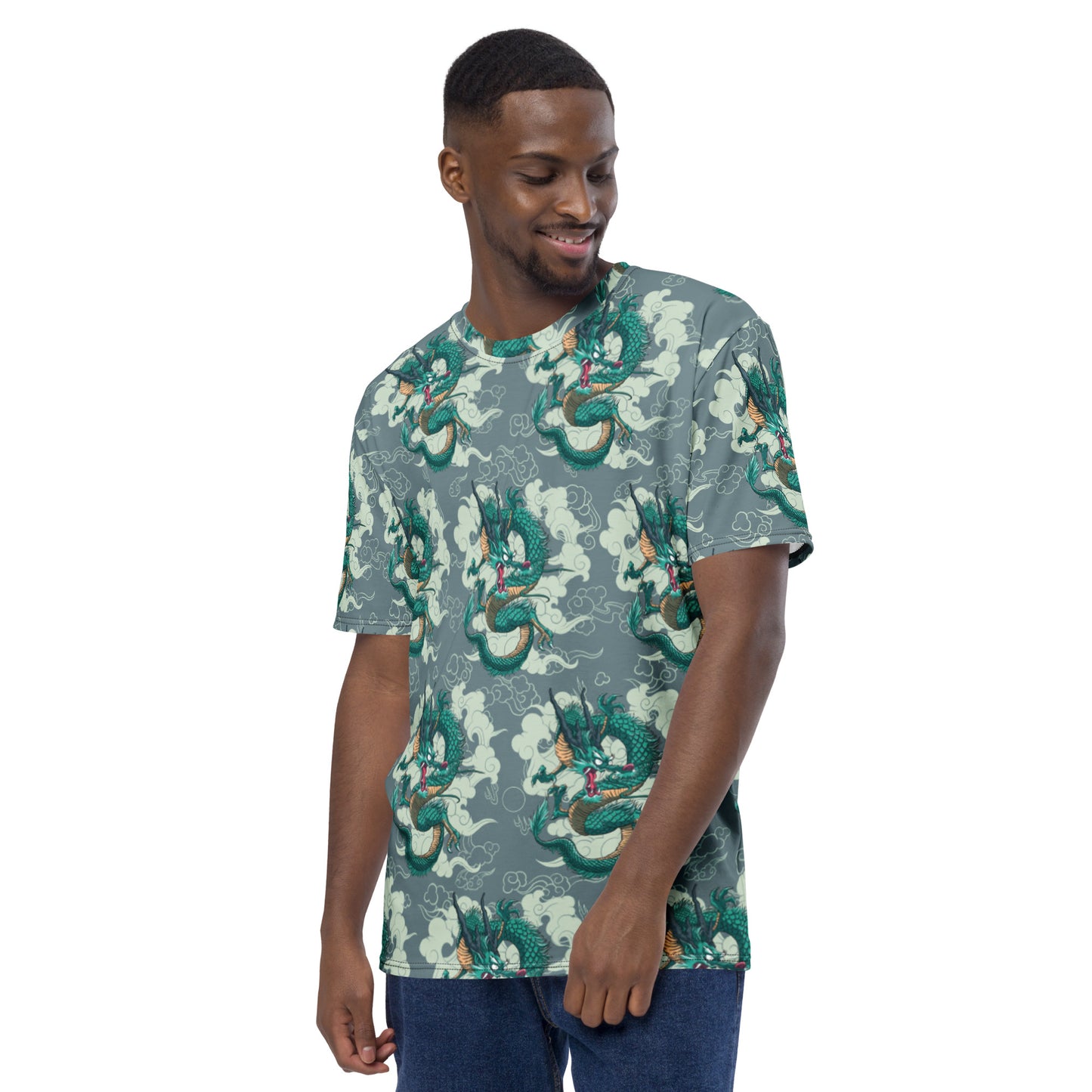 Men's Emerald Dragon Print Shirt