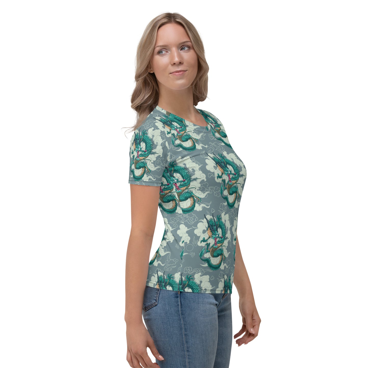 Women's Emerald Dragon Print Shirt